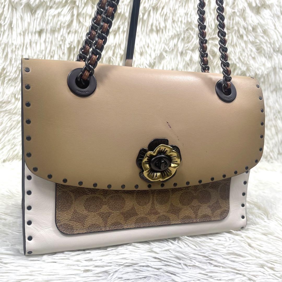 Authentic Coach Multicolor Leather Signature Shoulder Bag