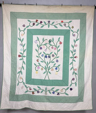 Vintage Ręcznie robiona kwiatowa magiczna winorośl Wielokolorowa ceramika stodoła Kołdra 206x180 cm