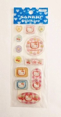 Vtg Sanrio Stickers NIP Cherry Hello Kitty 1999 transparent clear 