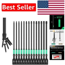 14-Piece Magnetic Torx Bit Set - Durable S2 Alloy Steel and Tamper-Proof Design