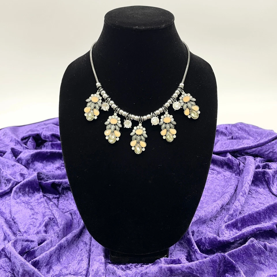 M & S заявление ожерелье подвеской цветочный кластер ар-деко ретро вечер гламур шикарный - Изображение 2 из 4