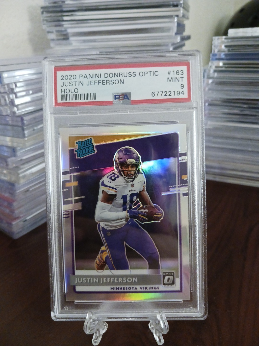 2020 Donruss Optic Rated Rookie Justin Jefferson Silver Holo PSA 9 RC Vikings