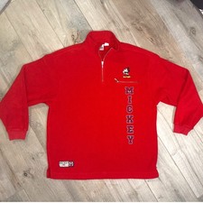Vintage Mickey Mouse Disney Store 1/4 Zip Fleece Mens XL