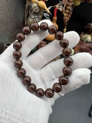 10.5mm Fortune Rat Bracelet  紫金鼠印尼实心黄金籽光珠手串 小尺寸适合男女佩戴