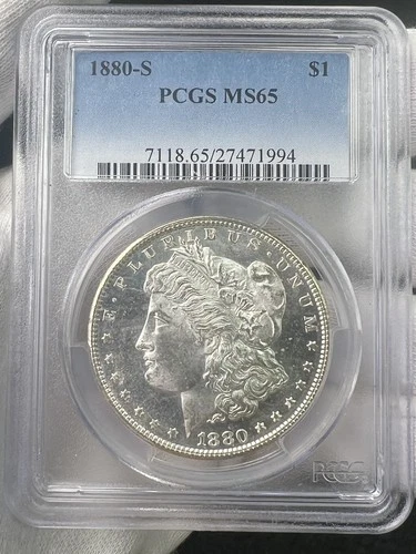 1880-S $1 Morgan Dollar 90% Silver PCGS MS65 Early US Coin