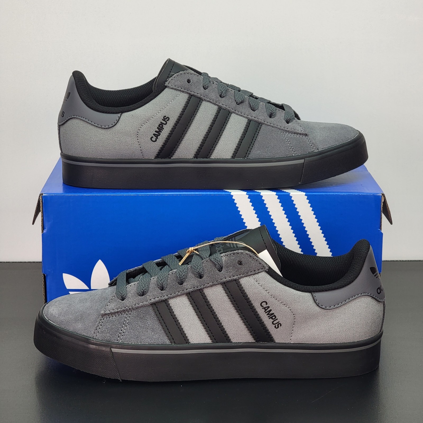 Adidas Campus Vulc Men's Size 11.5 Athletic Shoes Gray Black Casual Sneakers
