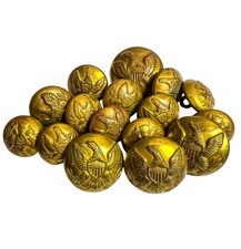 Antique General Service Eagle Buttons Waterbury Superior Quality Brass Military