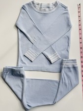 Hanna Andersson Kids Pajama Set Long Johns US4 EU100 Pre-Loved Baby Blue