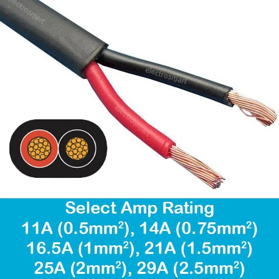 4 Metre Roll Of 3-Core 1.0mm Thinwall Auto Cable - 16.5 Amp Car Wire For DIY Wiring