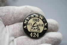 A.M.C. & B.W. of N.A  Meat Cutters & Butchers Union pinback button 1965 P1