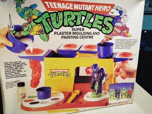 Teenage Mutant Hero Turtles Plaster Moulding Set Vintage TMNT Creative Toy 90s