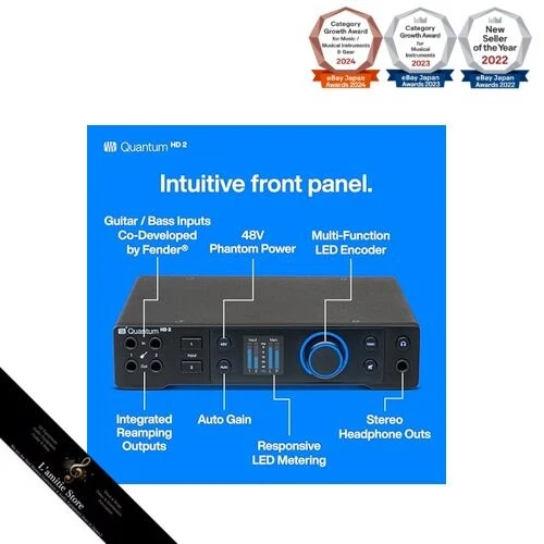 PreSonus Quantum HD 2 20 x 24 32-bit / 192 kHz USB-C Audio Interface with Studio - Image 3 of 4