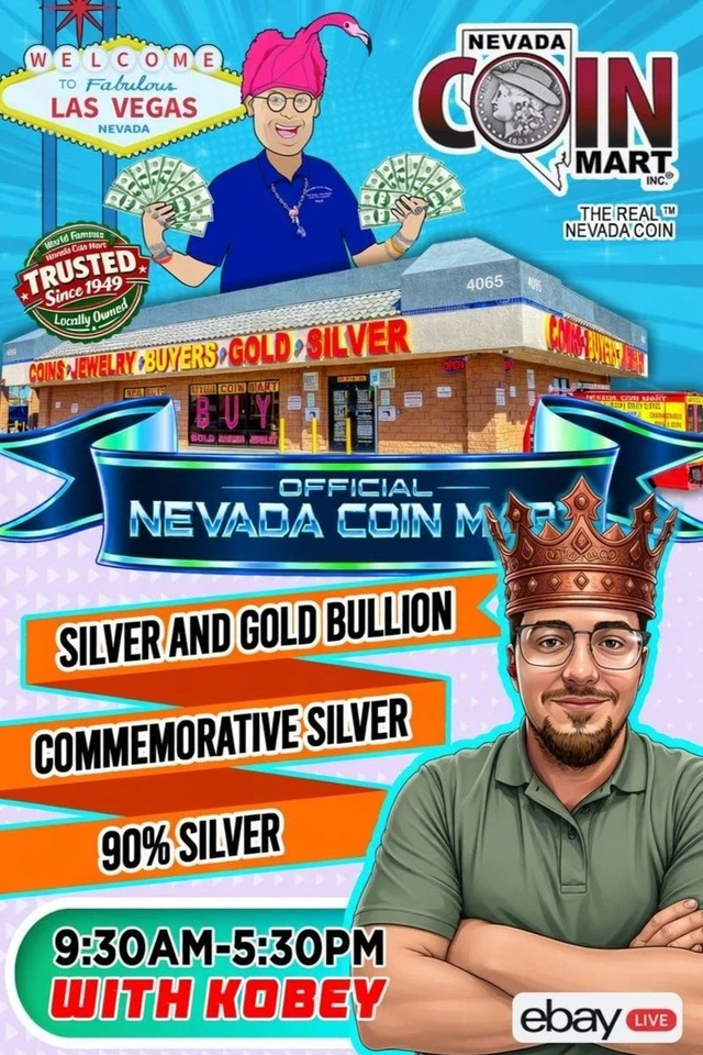 SILVER & GOLD BULLION, COMMEMORATIVE SILVER, 90% SILVER w/ KOBEY #Q