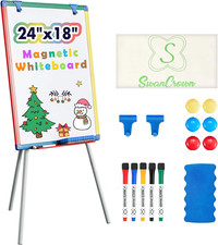 Dry Erase Board White Board for Kids 24X18 Inch Art Easel for Kids Magnetic Trip