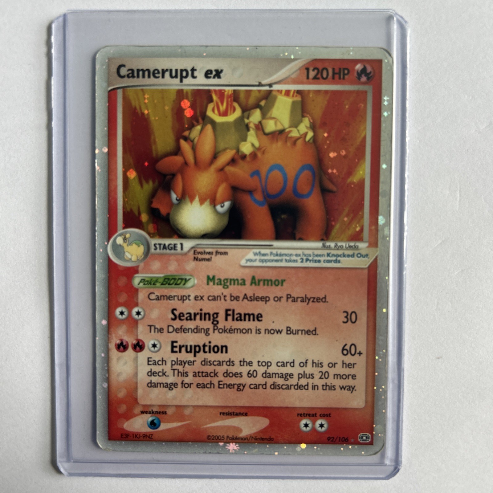 Pokémon TCG Camerupt EX 92/106 Holo Rare Card Emerald (2005) LP