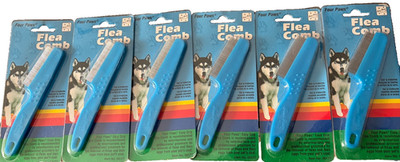 Four Paws Pet Flea Comb Single Row Coat Dog Cat Rabbit Ferret Lot Of Six Combs