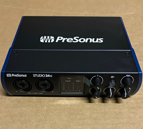 PreSonus Studio 24c USB-C Audio Interface, 2 Mic Inputs, MIDI, 48V