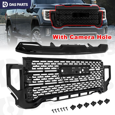 #ad For 20 23 GMC Sierra 2500HD 3500HD Front Bumper Grille Grill W Hood Trim Molding $369.96