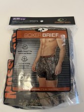 2 Mossy Oak Boxer Brief Set Size 2 XL 44-46 Camouflage Gray Orange Stitching