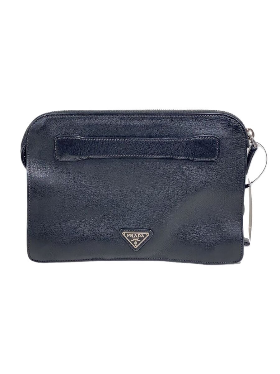 PRADA Second Bag Leather BLK Solid VR0052 - image 1