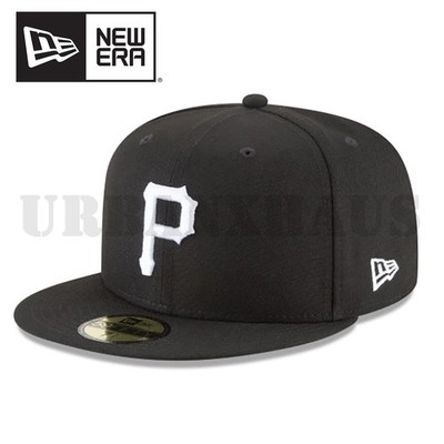 Genuine Pittsburgh Pirates New Era 59FIFTY Fitted Hat Black White P Logo Cap