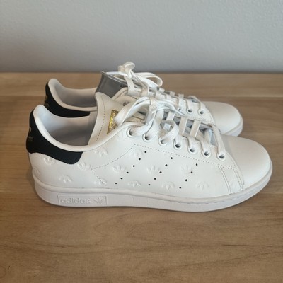 NEW Adidas Stan Smith Women's 7.5 White Black Lace Up Low Top Sneaker Shoes