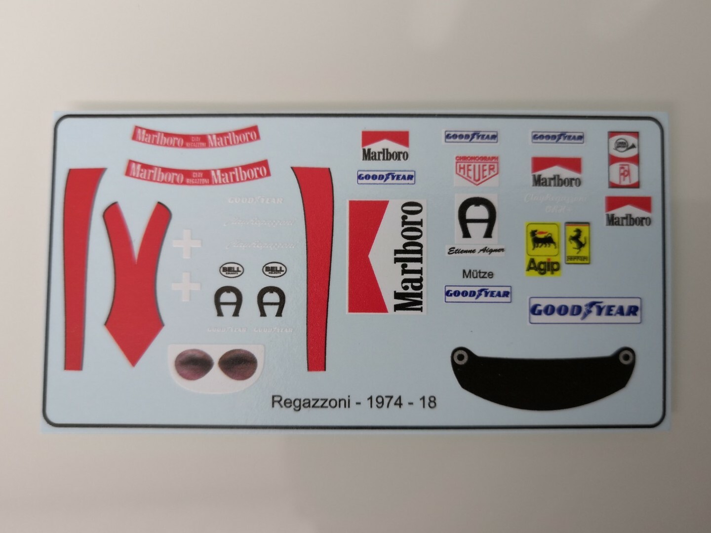 Ferrari 312T3 Clay Regazzoni " Figure Decals " 1974 1/18