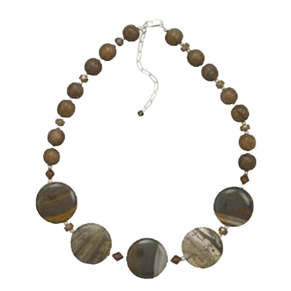 Jasper plata Madera Collares y colgantes hechos a mano