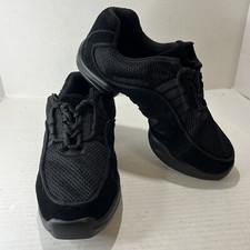 balera Mens Split Sole Dance Shoe Black Mesh Suede Sneaker