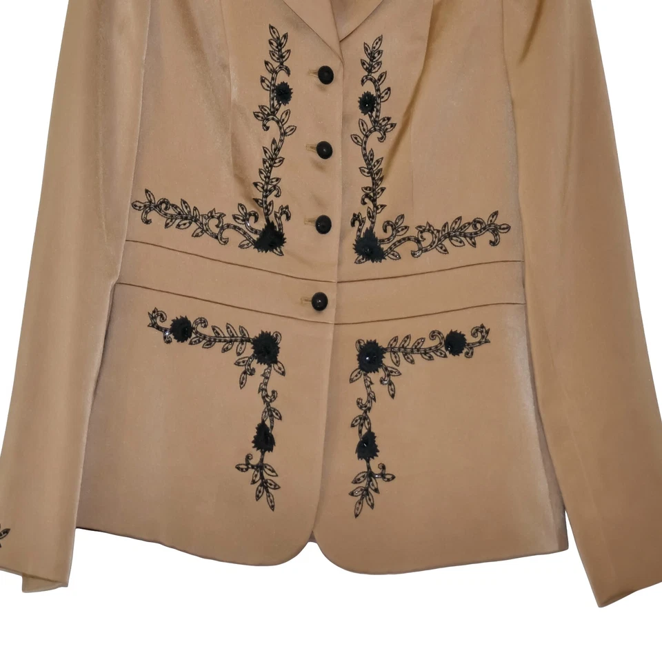 Kasper Women s Blazer Top Embellished Lined Brown size 6 - Image 3 of 4