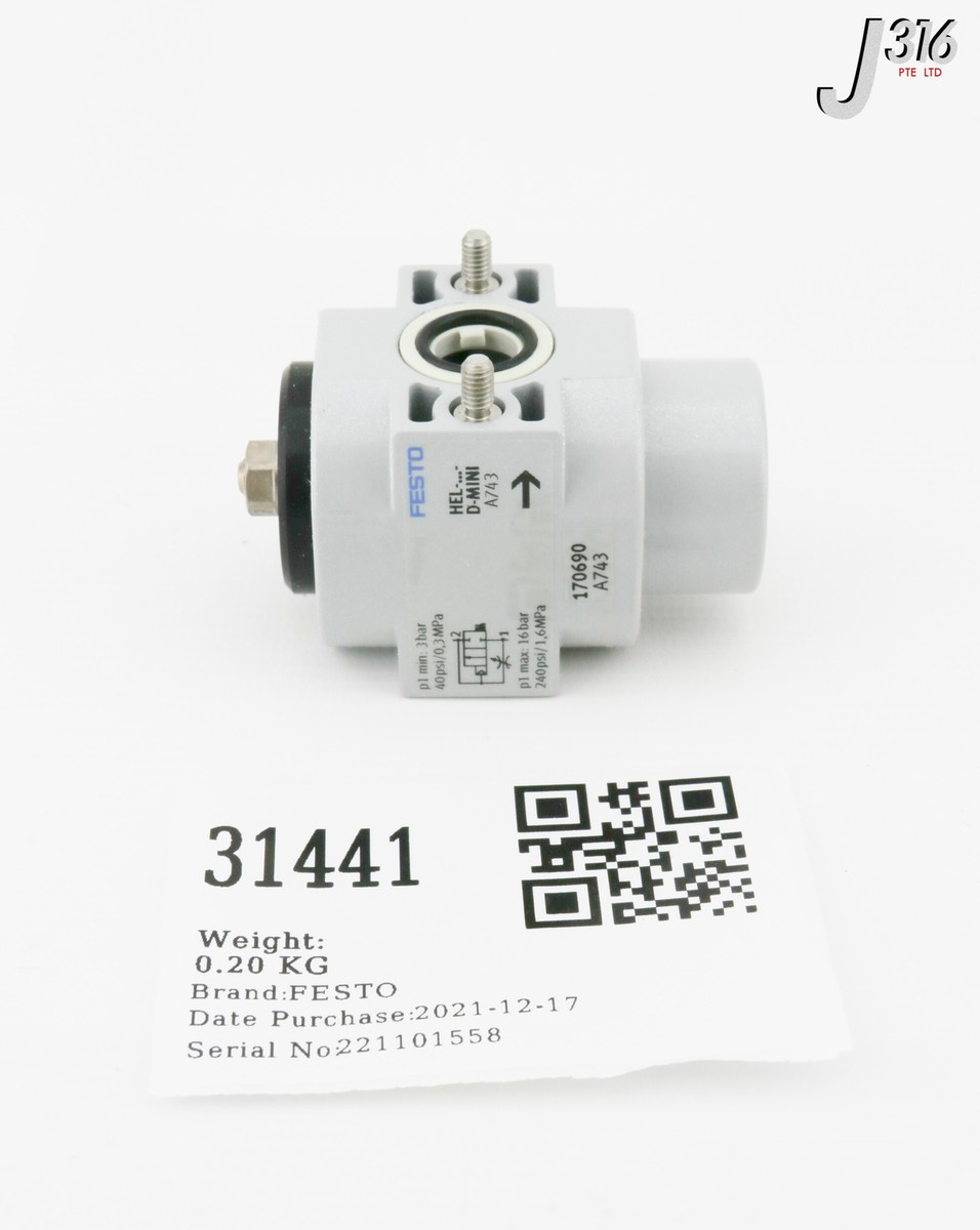 オーダー確認 31441 FESTO ON/OFF VALVE,170690 (NEW) HEL-D-MINI | eBay