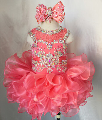 Jenniferwu Baby Girls Pageant Lace Dresses Toddler Formal Party Tulle Dresses