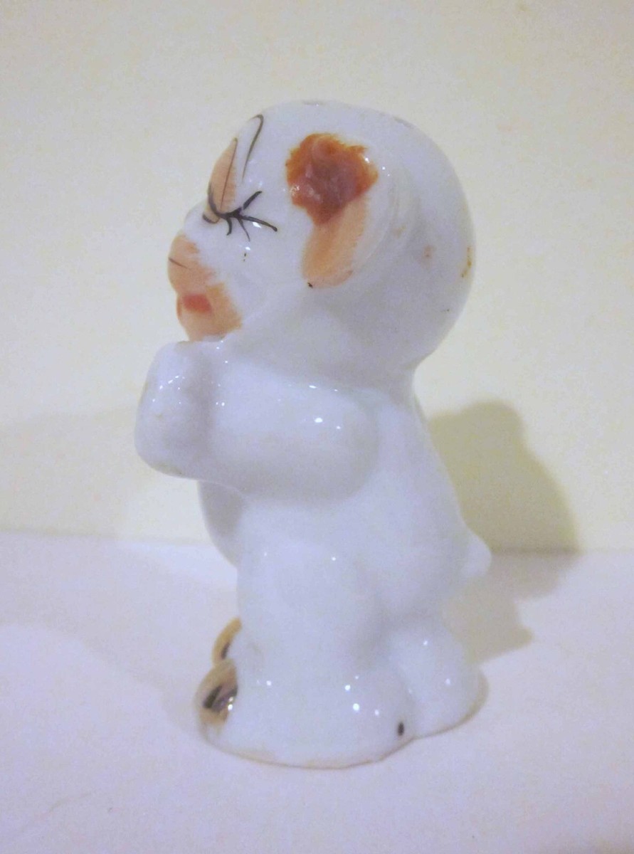 Vintage Japan Ceramic Bonzo Dog Style Hand Painted Salt and Pepper