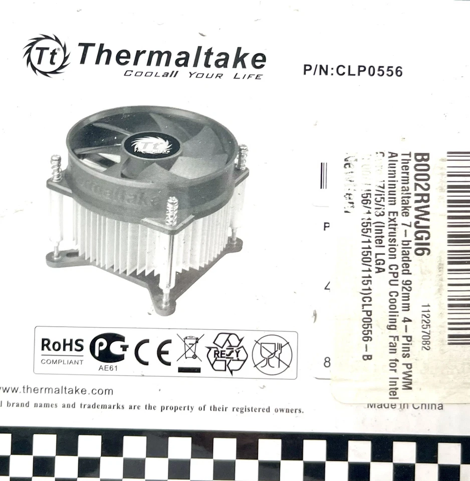Thermaltake CLP0556-B 92mm 1 x Sleeve Bearing CPU Cooler New - Image 2 of 2