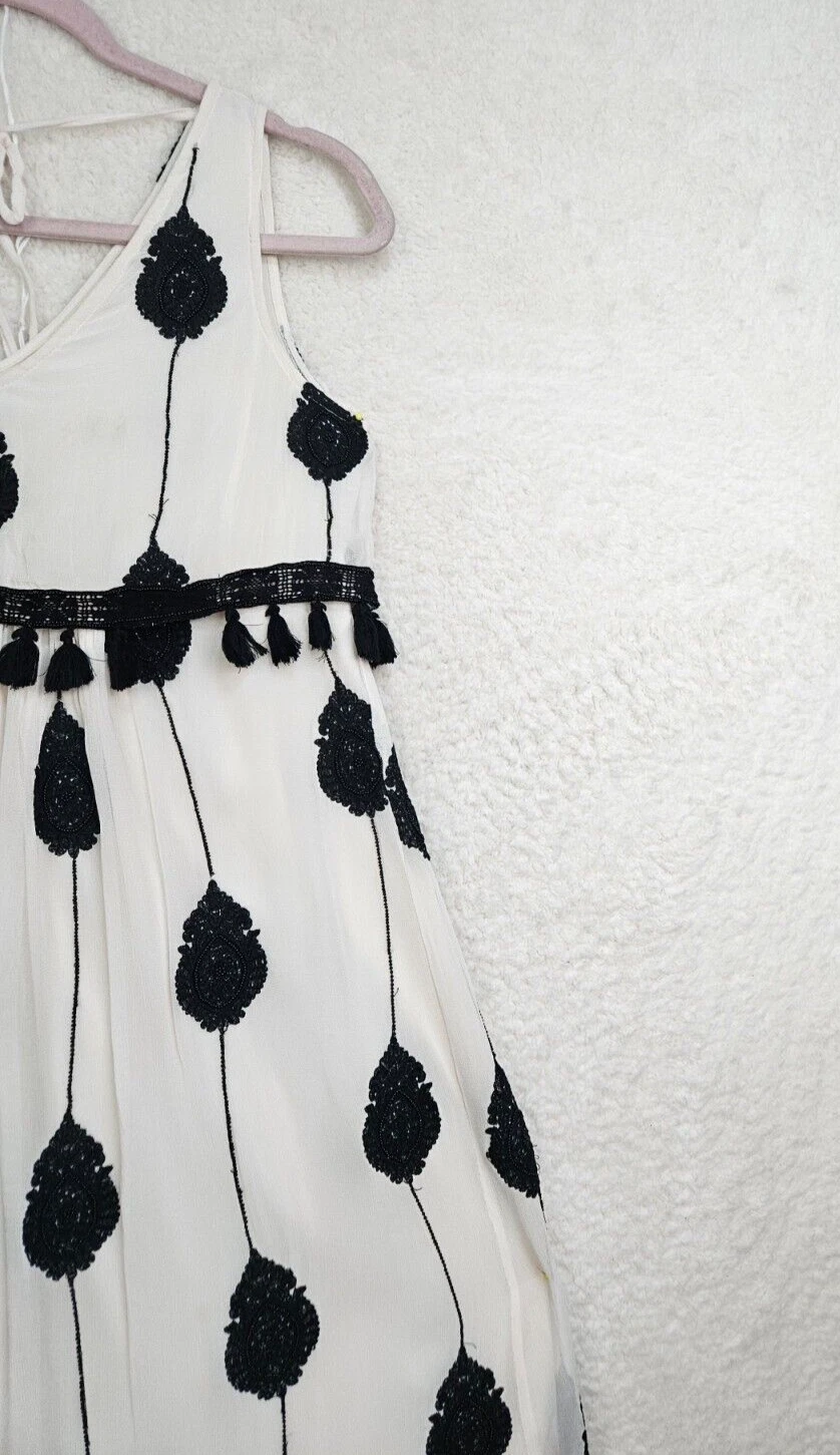 Abito donna Moulinette Soeurs Vetements 2 panna rayon senza maniche perline maxi fit