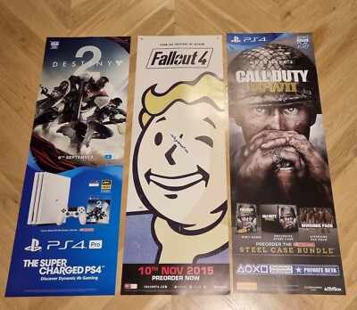 Lot of 3 posters - Fallout 4, Destiny 2, Call of Duty: WWII (EB Games ...