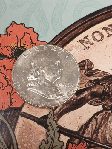 SILVER  FRANKLIN HALF DOLLAR 1963 D  UNC TP-5900