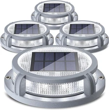 Solar Deck Lights Outdoor 2 Modes 16 Leds Driveway Markers Dock Light Solar Powe