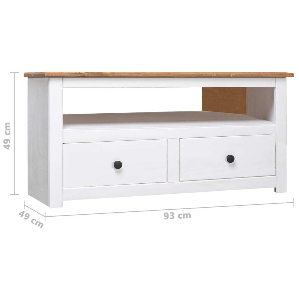 Corner TV Stand White 36.6"x19.3"x19.3" Solid Pine Panama Range vidaXL