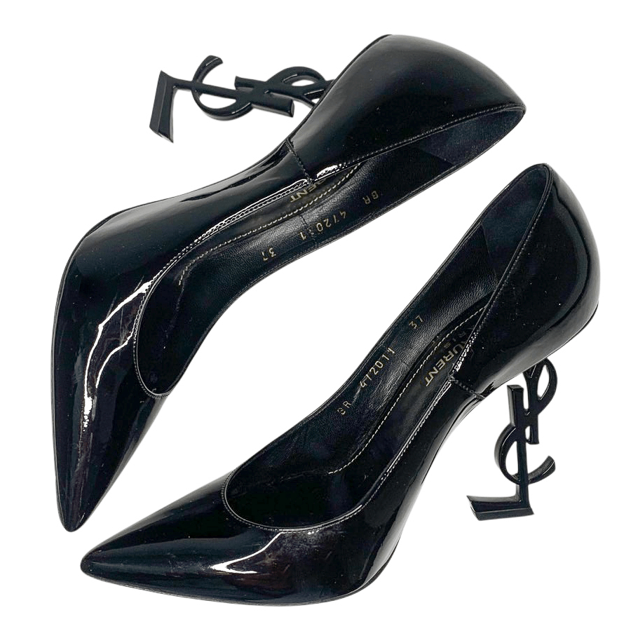 Saint Laurent Opyum 110 YSL décolleté EU 37 US 7 nere vernice tacchi alti a punta