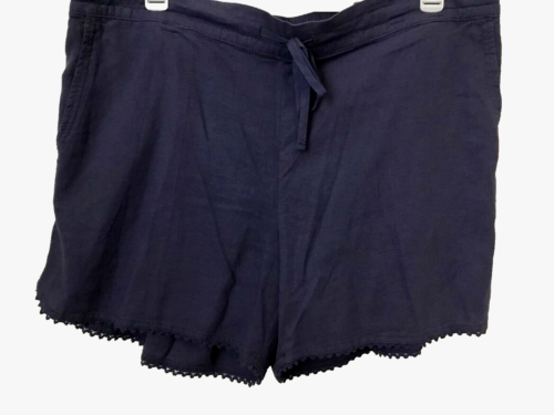SHORT SOUPLE TERRA & SKY MARINE BLEU AVEC GARNITURE poches taille arrière élastique taille 1X * - Photo 1/10
