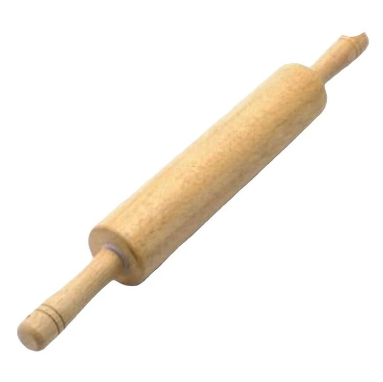 Classic Wood Rolling Pin 17.75" Natural Rosewood Farberware Cookies Pie Dough