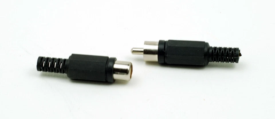 4x RCA Solder Cable Connectors Male Female Phono Adapter Audio Visual AV Plug - Image 4 of 4