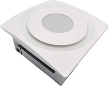 Aero Pure AP124-SL 120 CFM Quiet Bathroom Ceiling Exhaust Fan with Light, White
