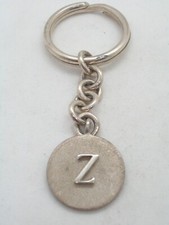 Portachiavi con lettera - Z - in Argento 925 - iniziale - alfabeto - bris  -