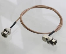 Time code Cable 28" BNC in-line to BNC 90° DSLR SYNC Genlock Camera input 75ohm