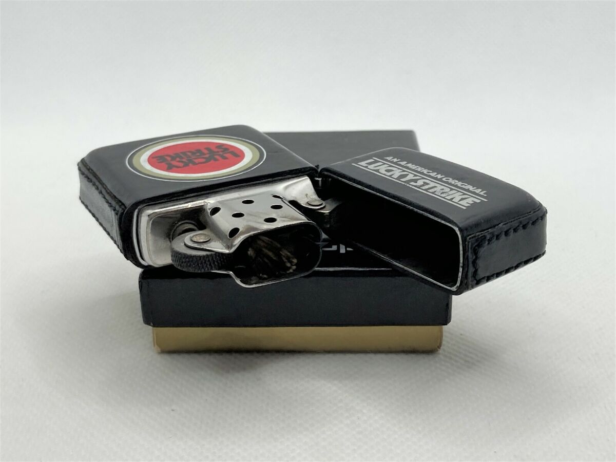 Rare! Auth ZIPPO Limited Edition LUCKY STRIKE Leather-Bound Rare! Auth ZIPPO Limited Edition LUCKY STRIKE Leather-Bound