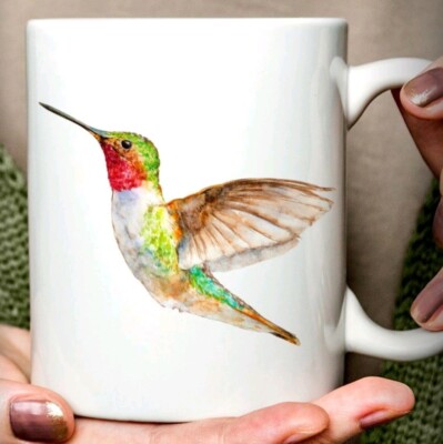 Watercolor Hummingbird Mug, 11oz Coffee Mug Gift | eBay