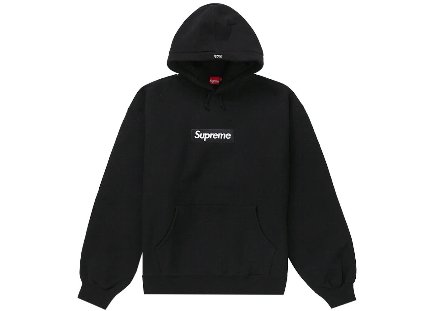 Sweat à capuche noir Supreme Box logo FW23   Taille L