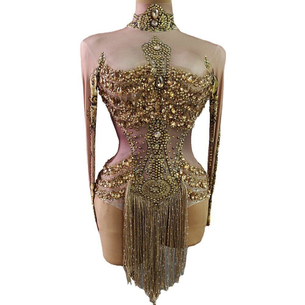 gold bodysuit dress Lyn Strapless Metallic Bodysuit In Gold main image 0
